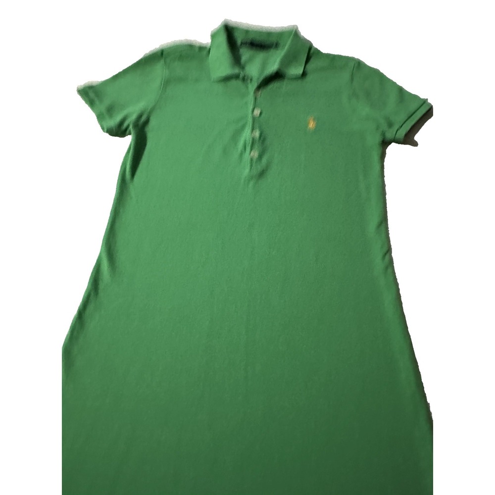 Ralph Lauren Sport Green Polo Shirt Dress Womens Medium Pony Logo Cotton